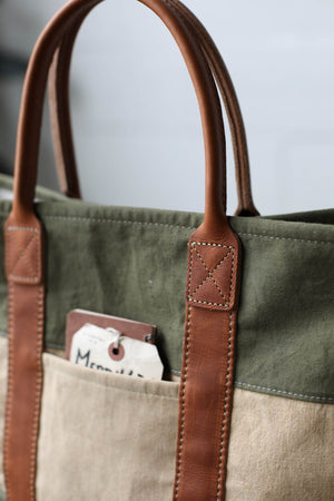 WWII era Salvaged Canvas Tote Bag
