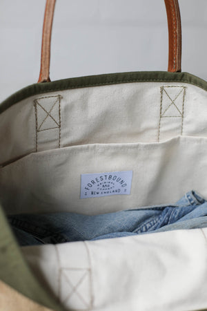 WWII era Salvaged Canvas Tote Bag