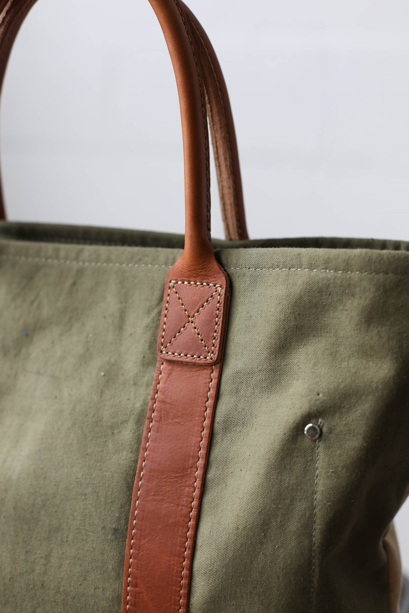 WWII era Salvaged Canvas Tote Bag