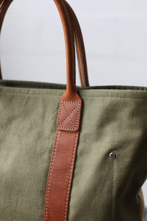 WWII era Salvaged Canvas Tote Bag