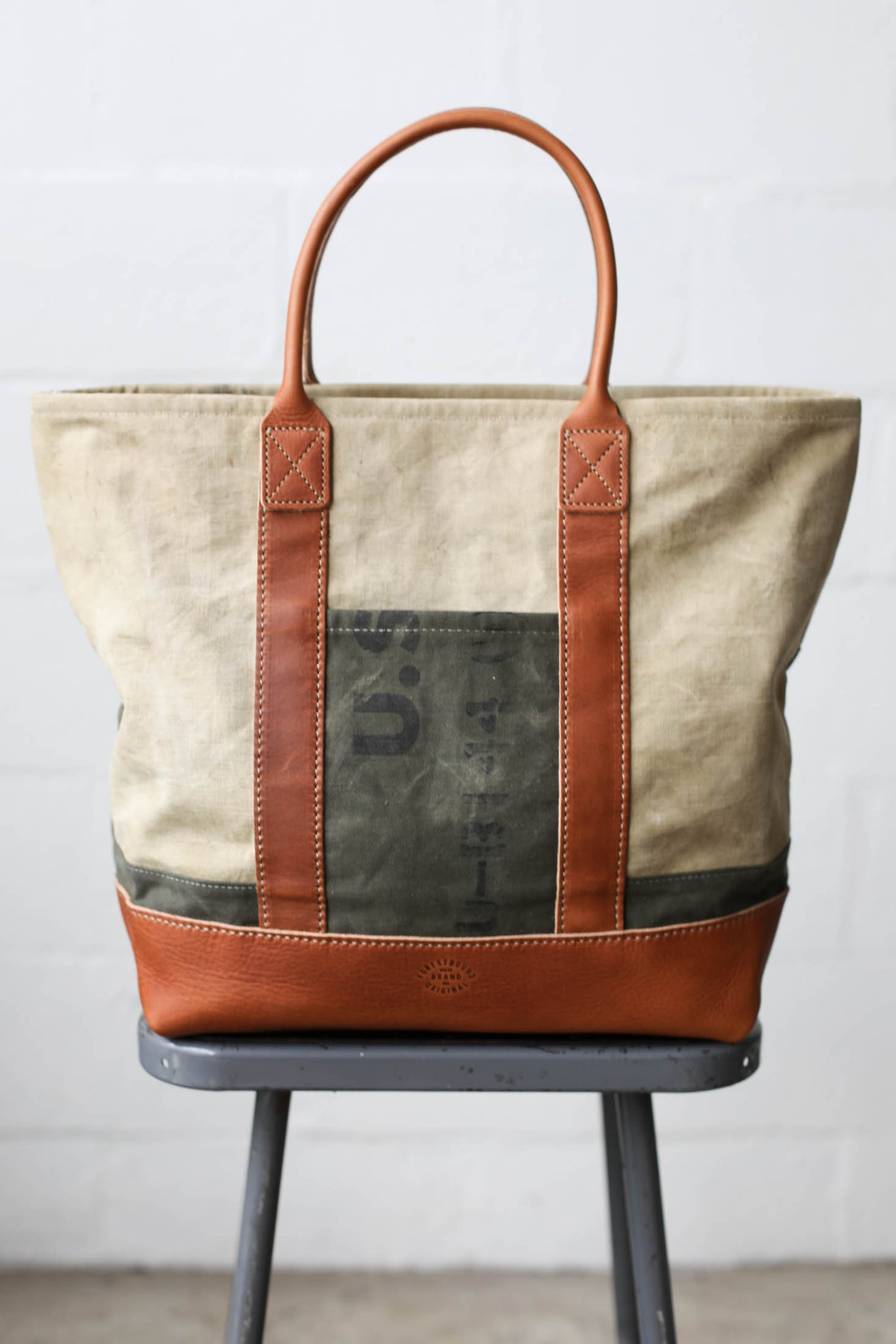 WWII era Salvaged Canvas Tote Bag