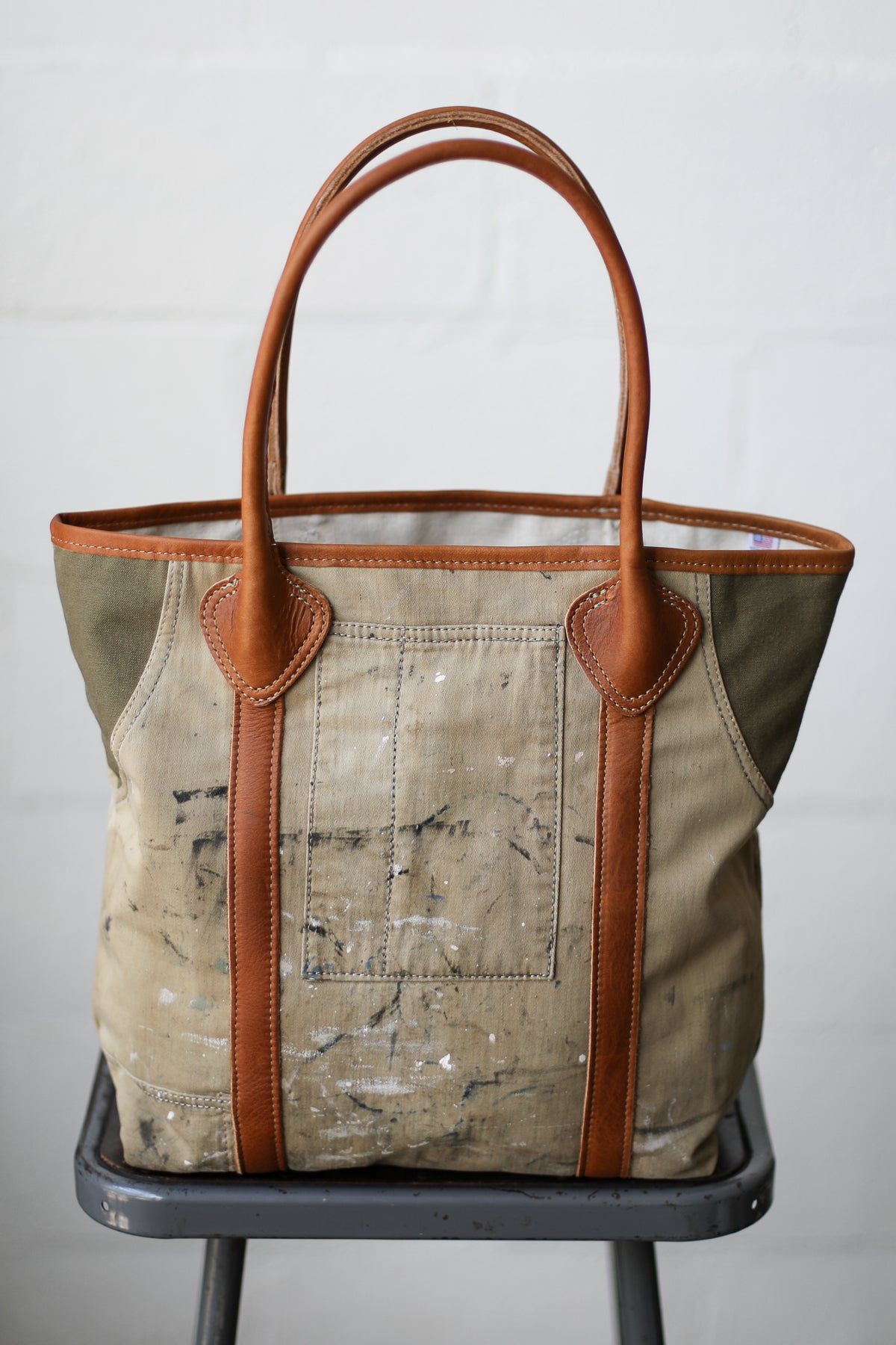 1940's era Salvaged Painter's Apron Tote Bag