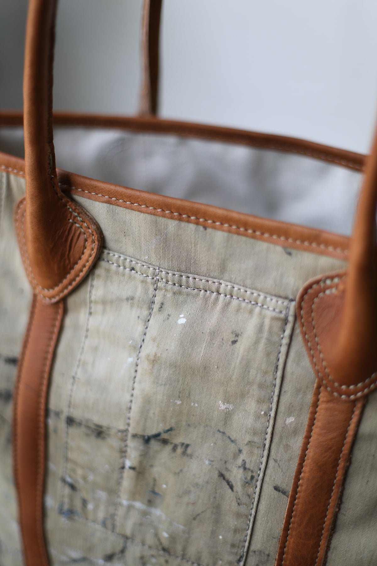 1940's era Salvaged Painter's Apron Tote Bag