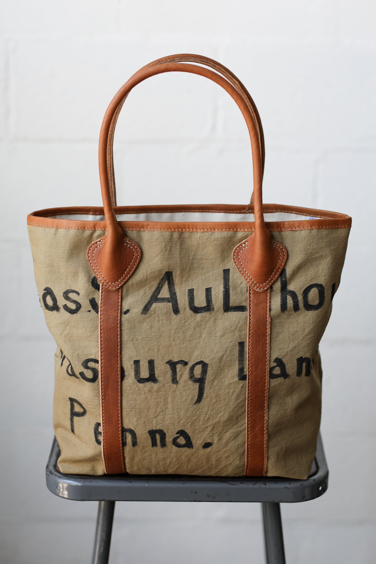WWII era Salvaged Military Canvas Tote Bag