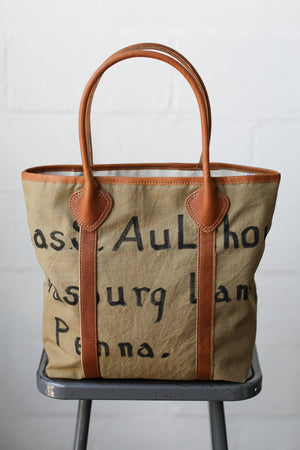 WWII era Salvaged Military Canvas Tote Bag
