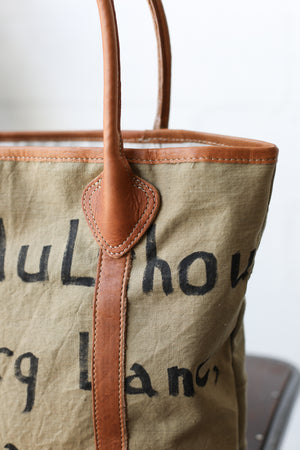 WWII era Salvaged Military Canvas Tote Bag
