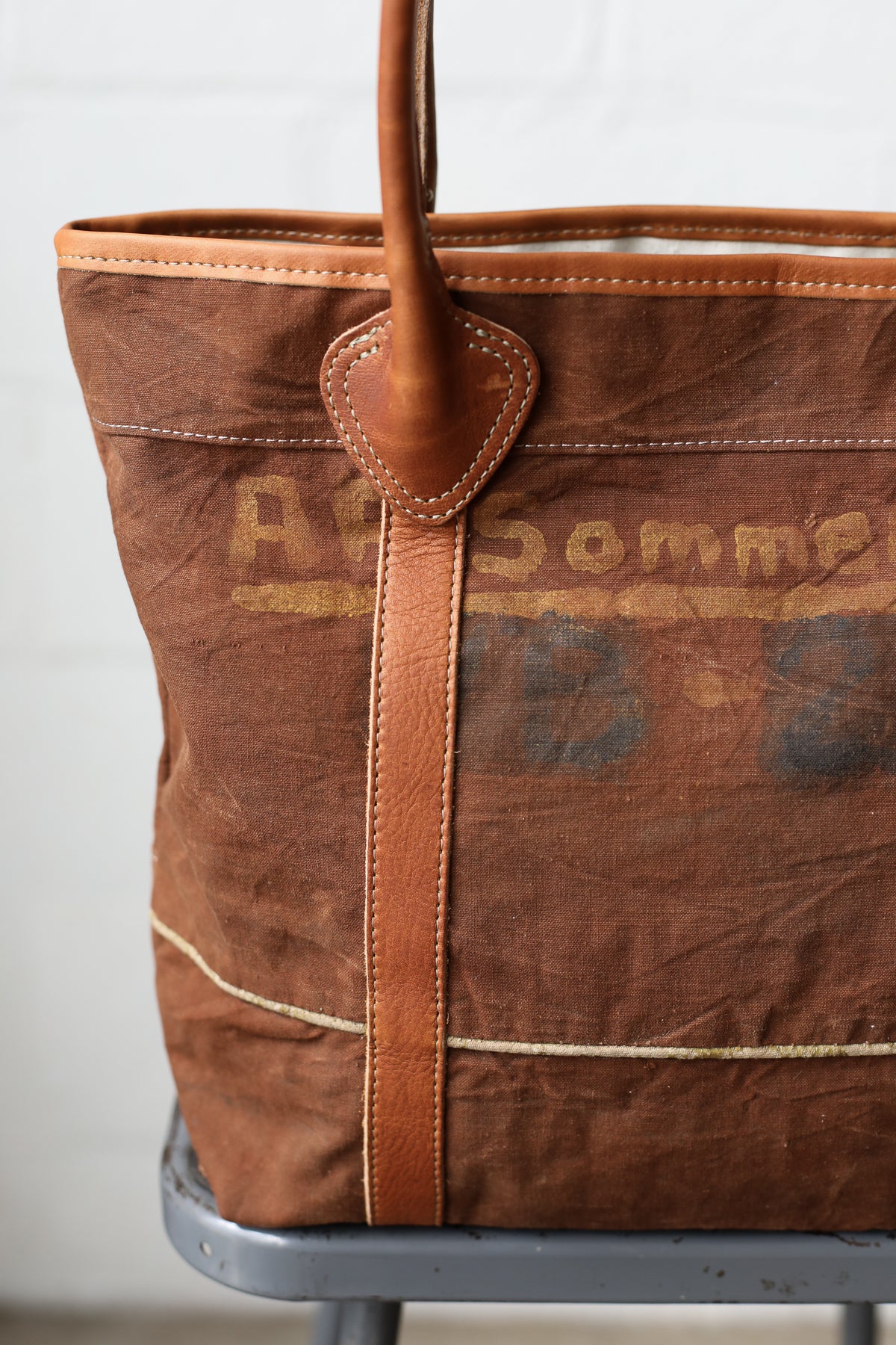 1930's era Salvaged Canvas Tote Bag