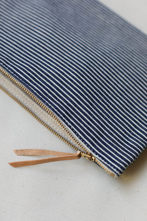 1950's era Ticking Fabric Utility Pouch
