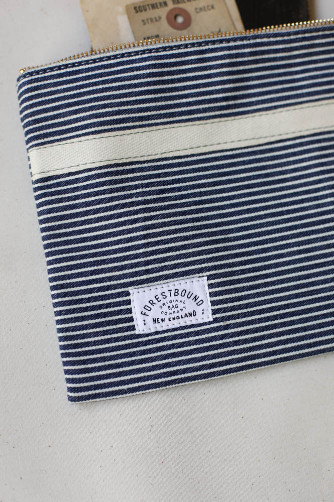 1950's era Ticking Fabric Utility Pouch