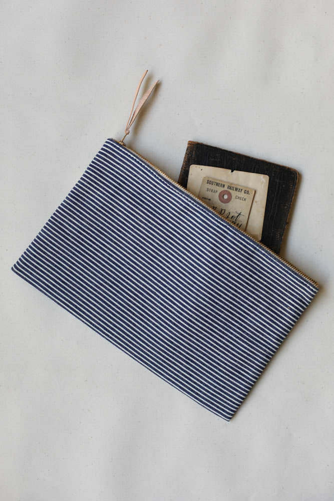 1950's era Ticking Fabric Utility Pouch