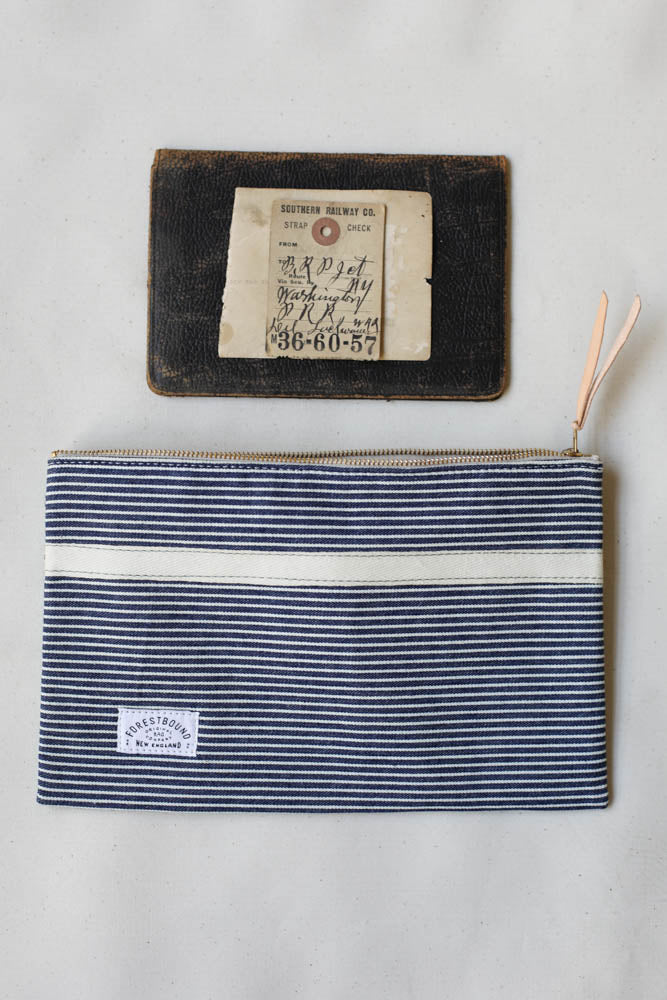 1950's era Ticking Fabric Utility Pouch