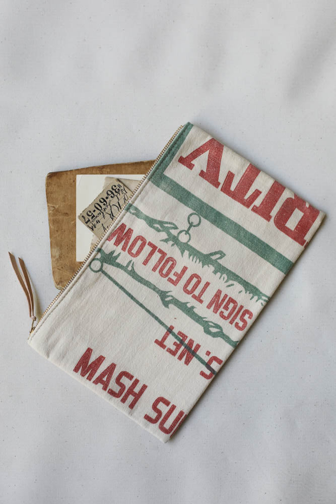 1950's era Feedsack Utility Pouch