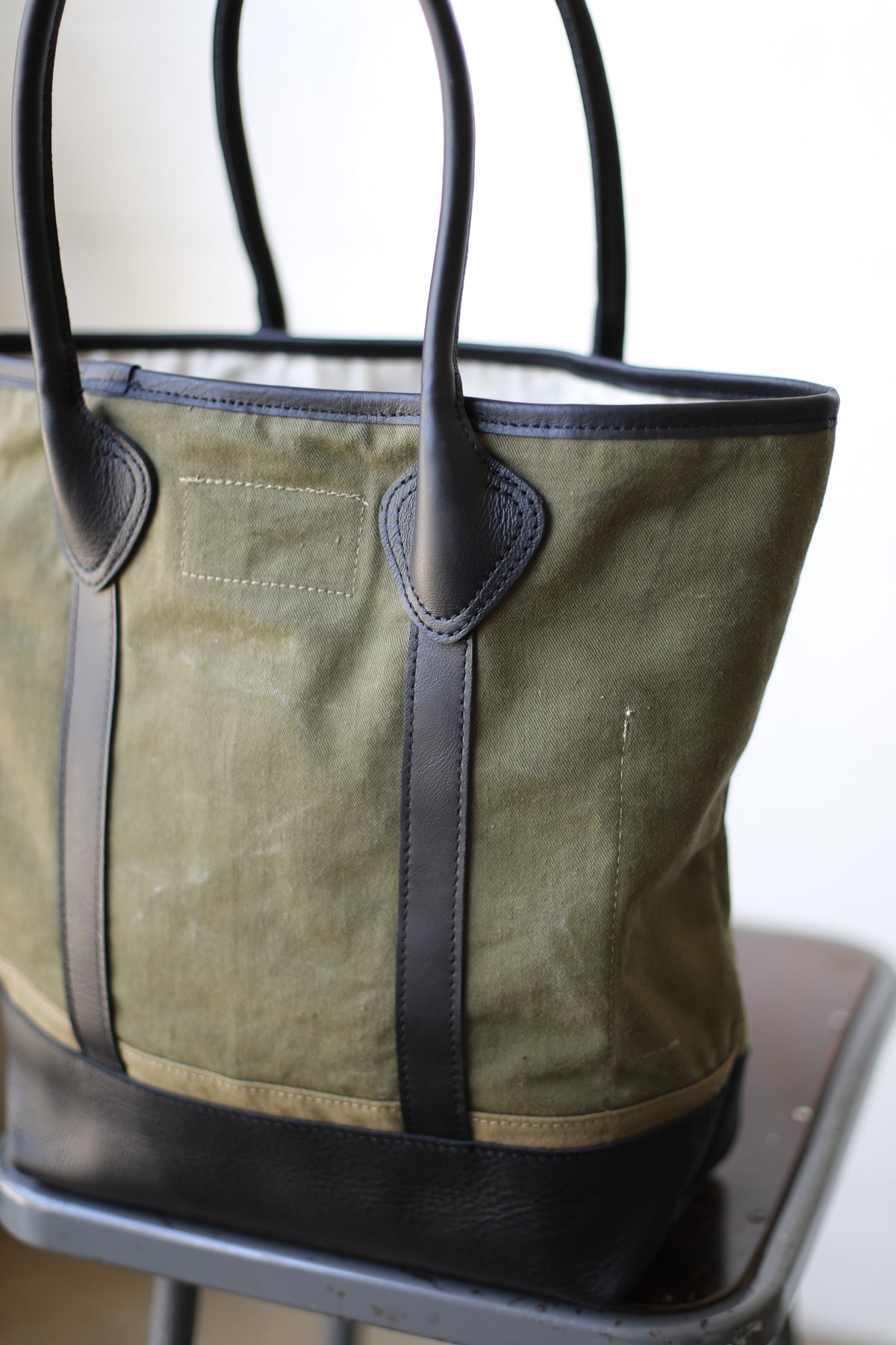 WWII era Salvaged Canvas Tote Bag