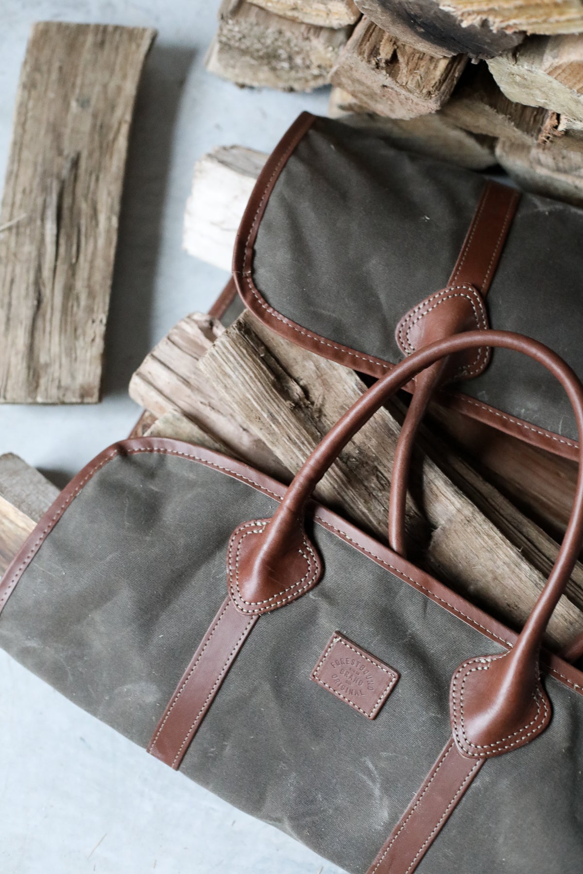 Canvas Log Carrier - Forest