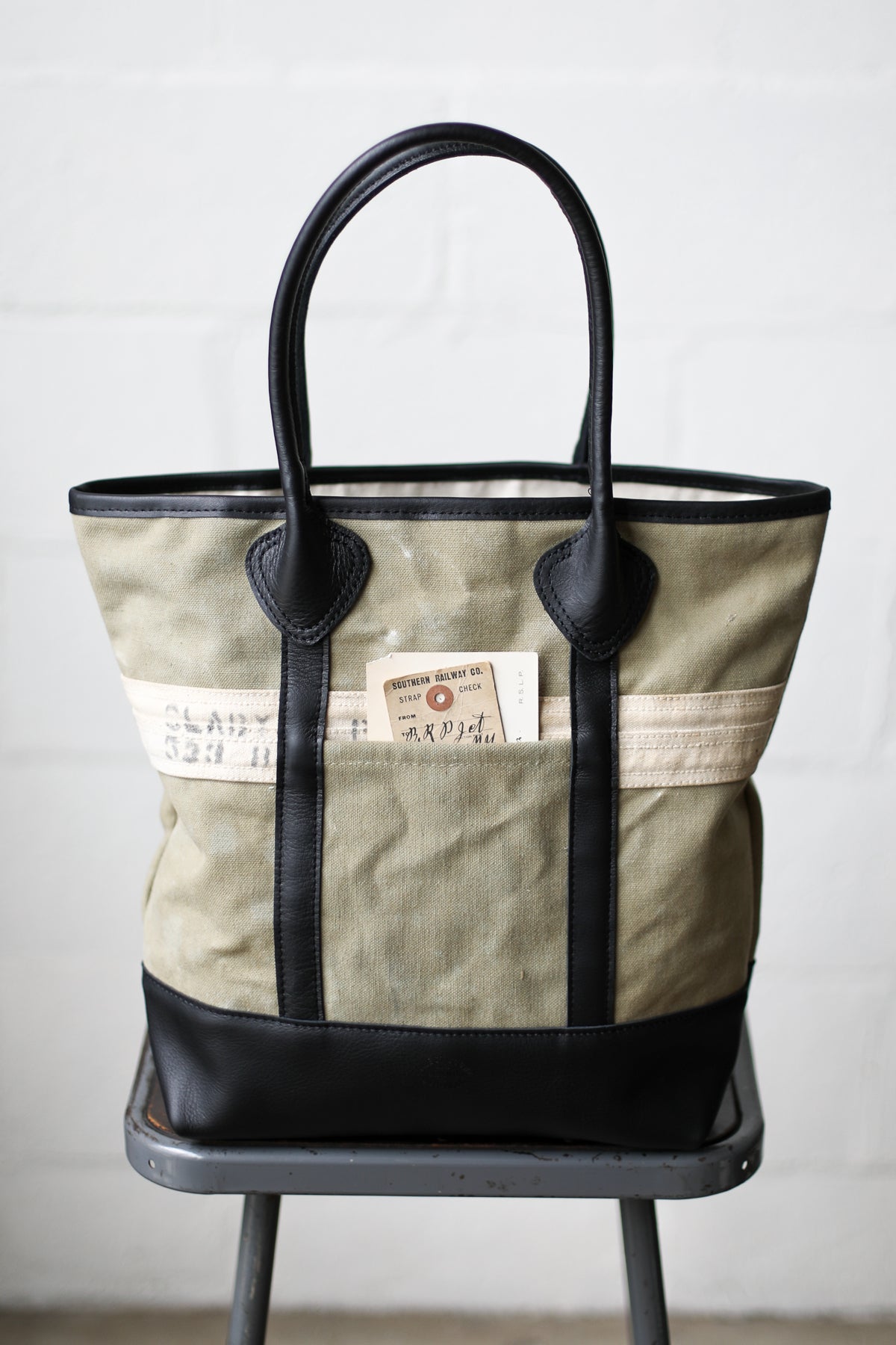 1930's era Salvaged Canvas Tote Bag
