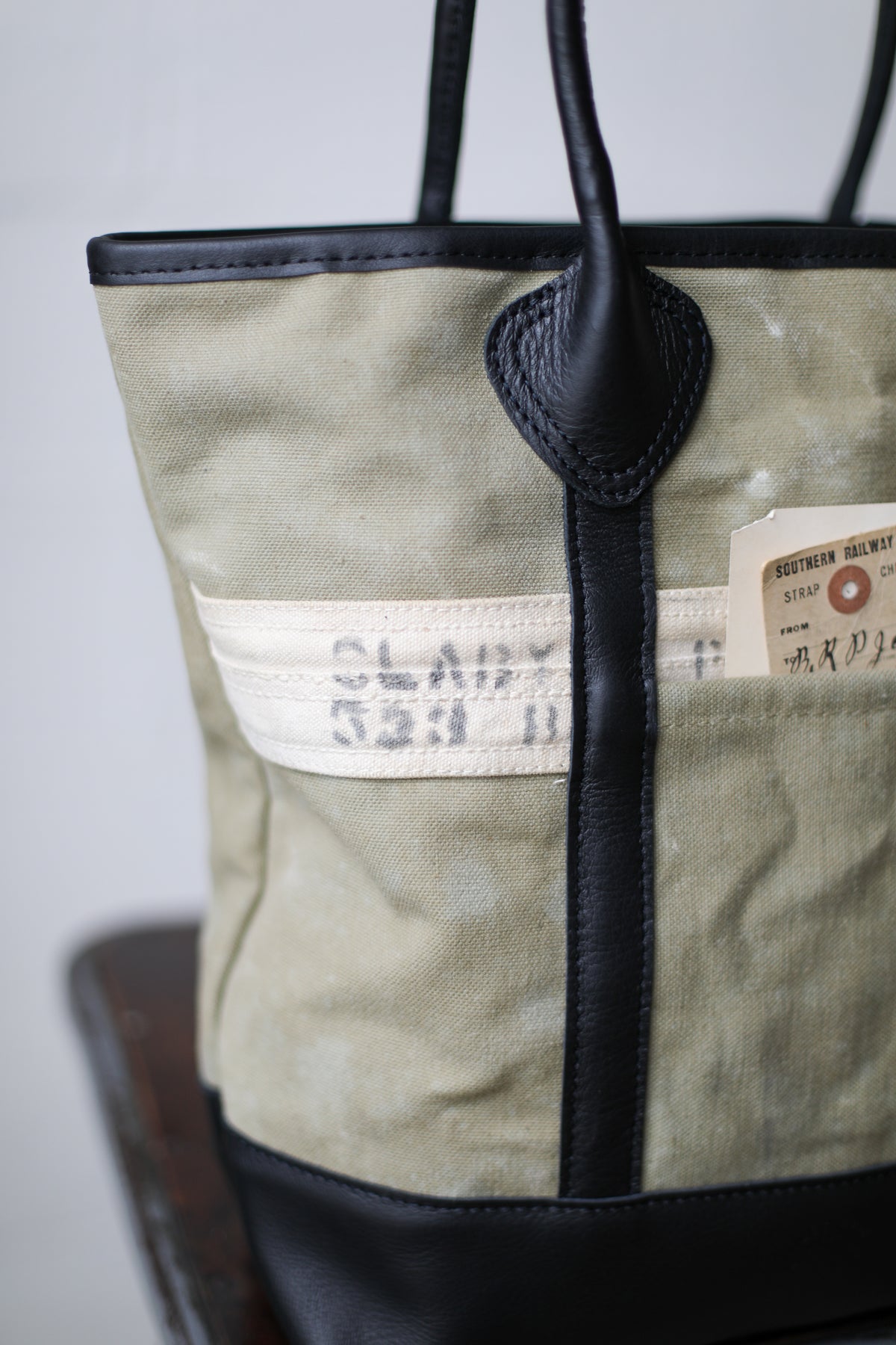 1930's era Salvaged Canvas Tote Bag
