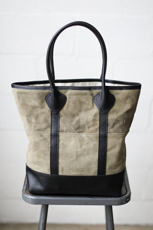 WWII era Salvaged Military Canvas Tote Bag