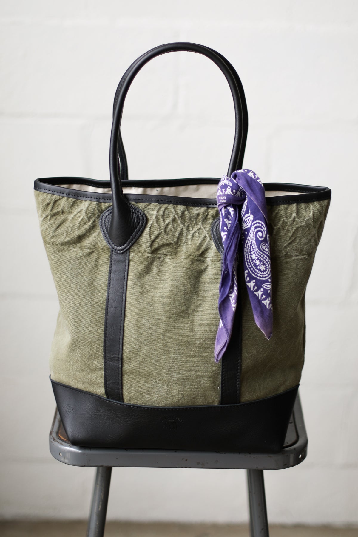 WWII era Salvaged Canvas Tote Bag