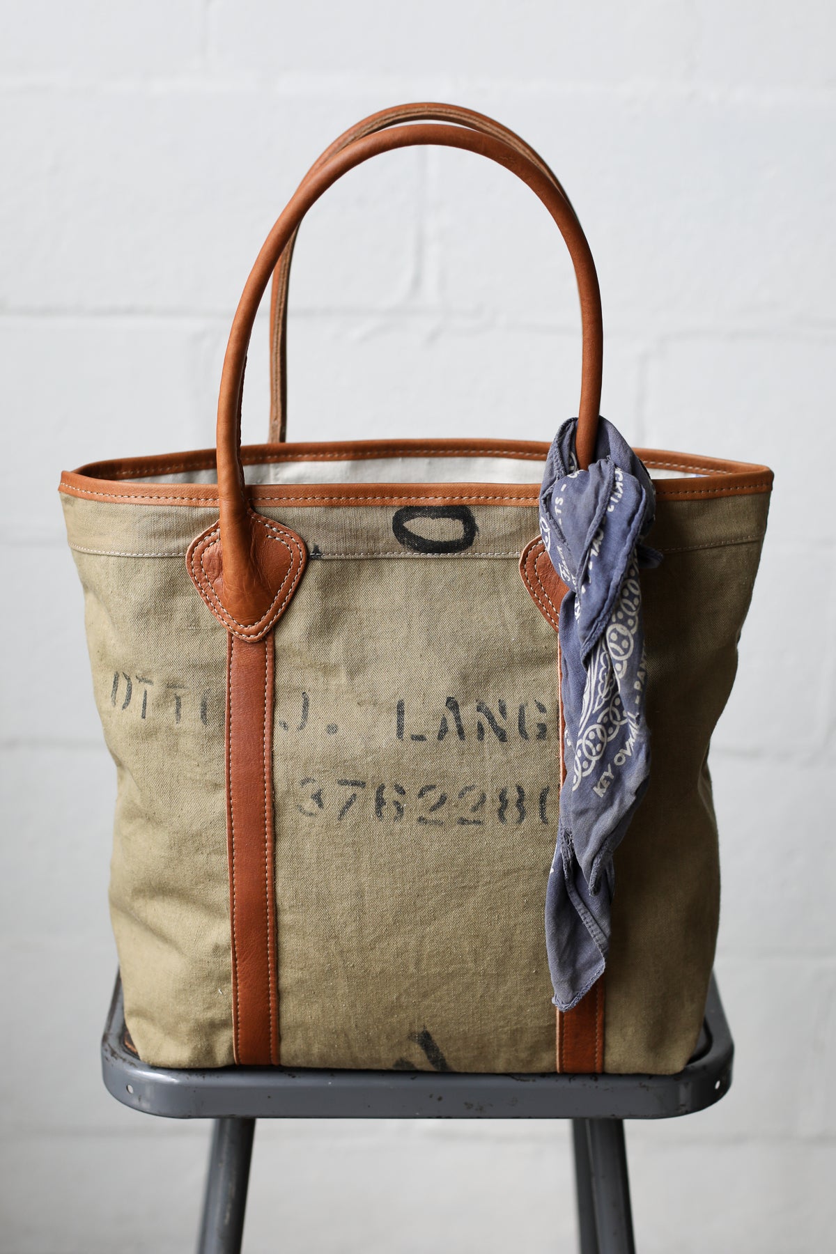 1930's era Salvaged Canvas Tote Bag