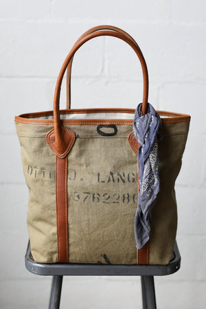 1930's era Salvaged Canvas Tote Bag