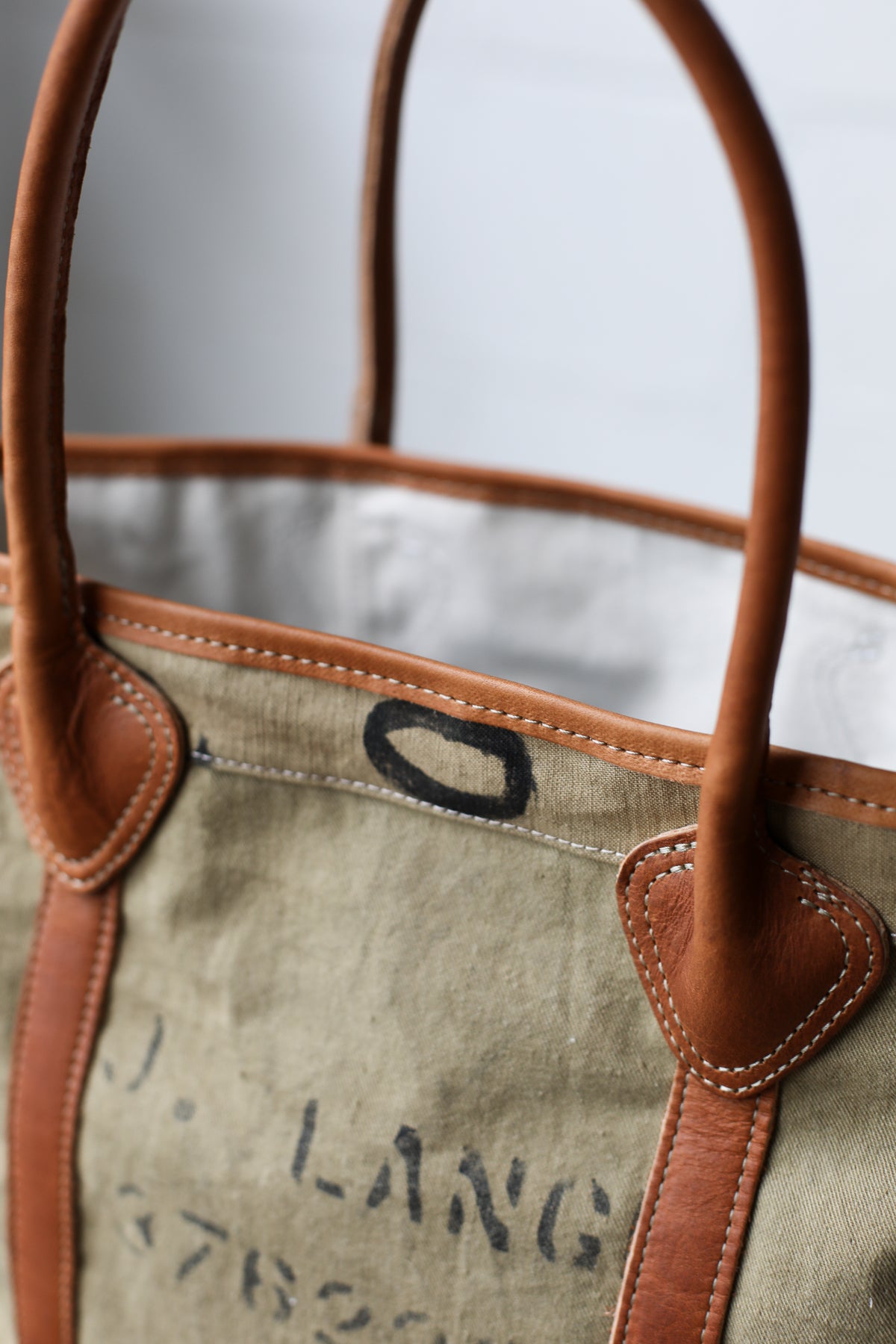 1930's era Salvaged Canvas Tote Bag