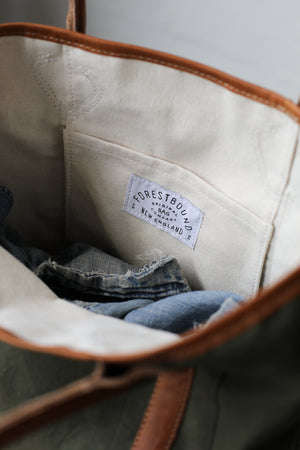 WWII era Salvaged Military Canvas Tote Bag