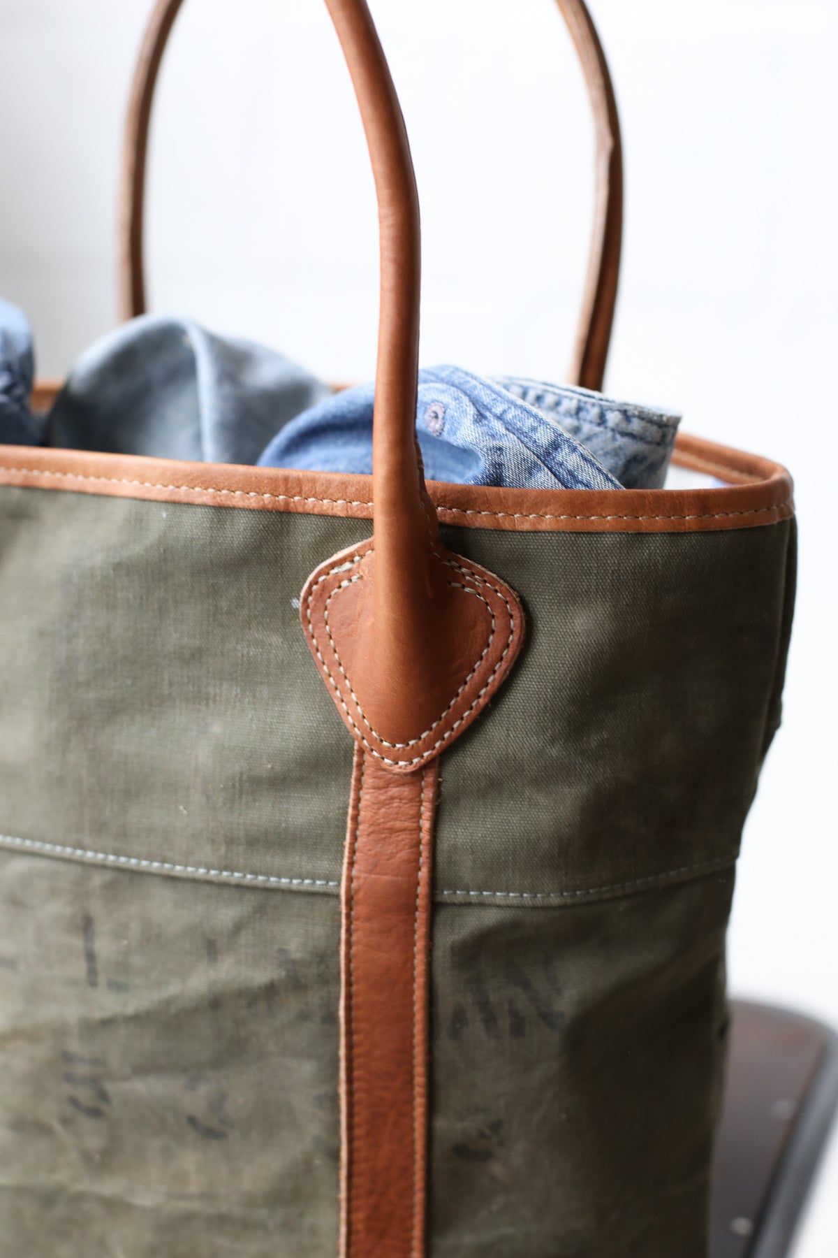 WWII era Salvaged Canvas Tote Bag
