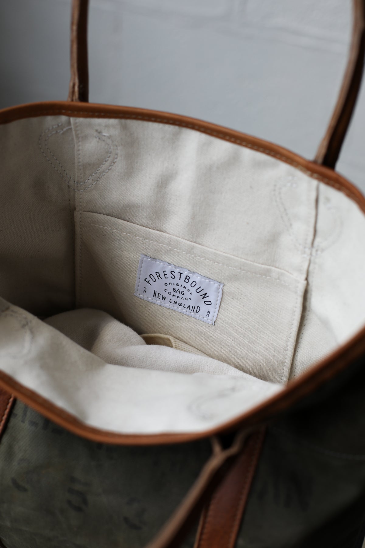 WWII era Salvaged Canvas Tote Bag