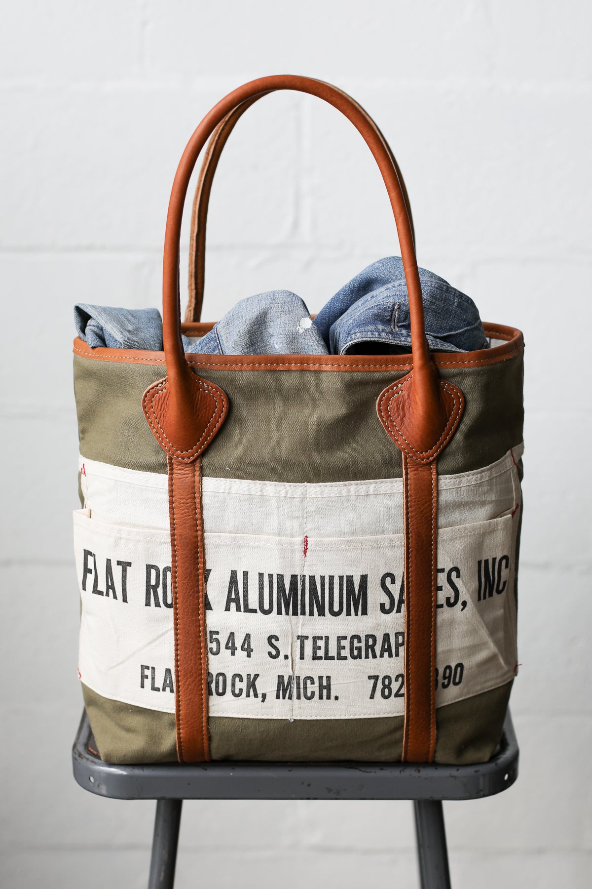 1940's era Salvaged Work Apron Tote Bag