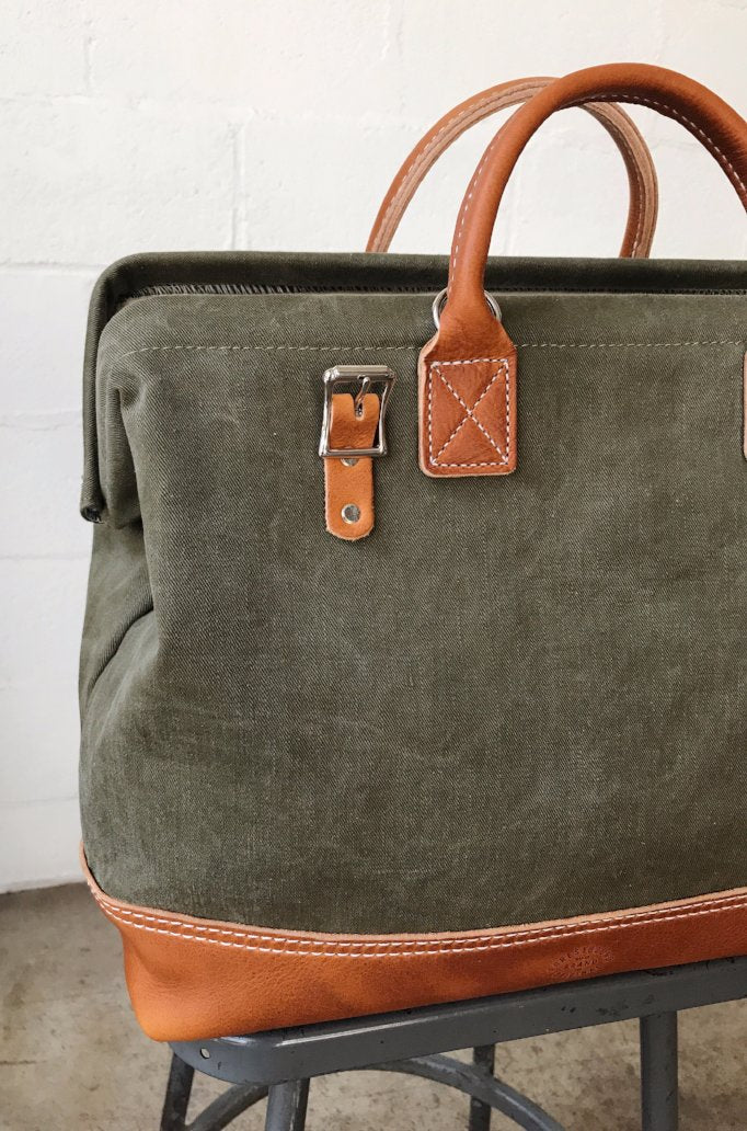 WWII era Salvaged Canvas Carryall