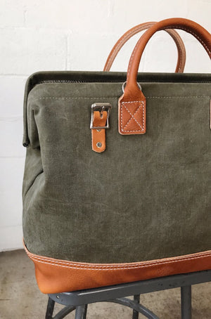 WWII era Salvaged Canvas Carryall
