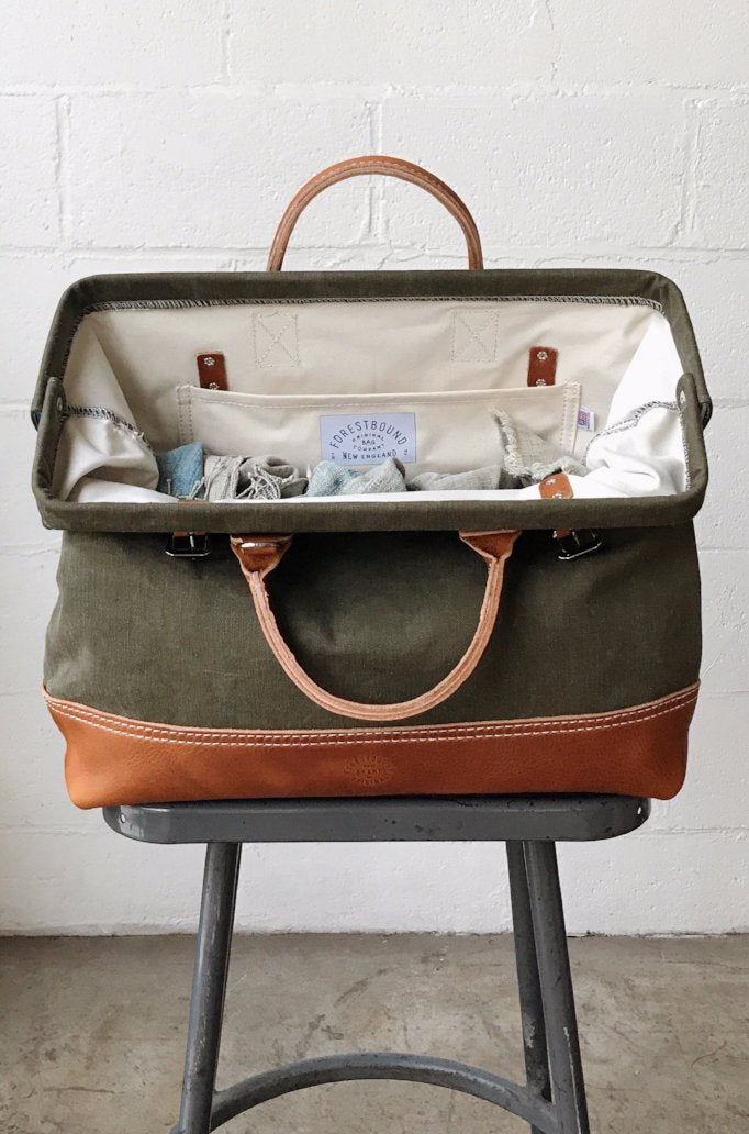 WWII era Salvaged Canvas Carryall