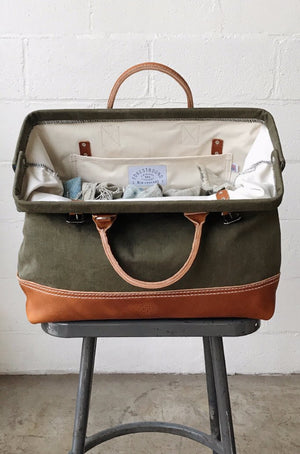 WWII era Salvaged Canvas Carryall