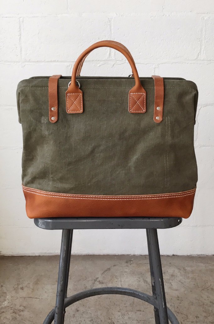 WWII era Salvaged Canvas Carryall