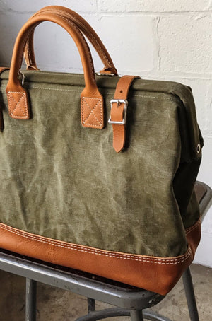 WWII era Salvaged Canvas Carryall