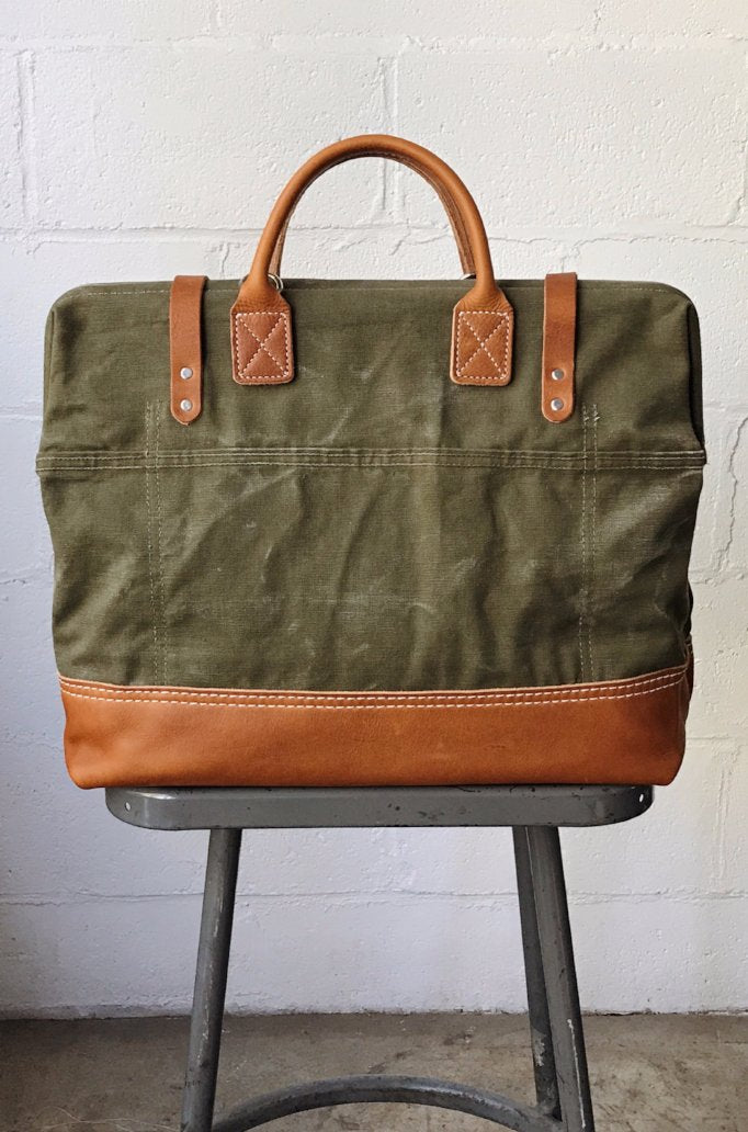 WWII era Salvaged Canvas Carryall