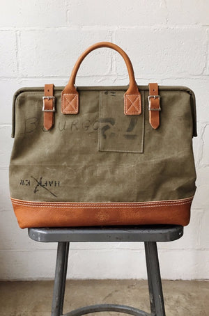 WWII era Salvaged Canvas Carryall