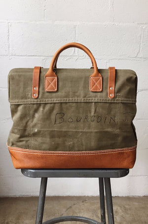WWII era Salvaged Canvas Carryall