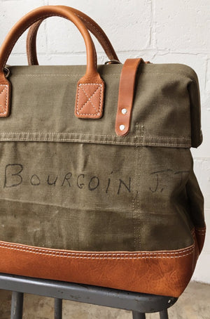 WWII era Salvaged Canvas Carryall