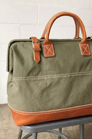 WWII era Salvaged Canvas Carryall