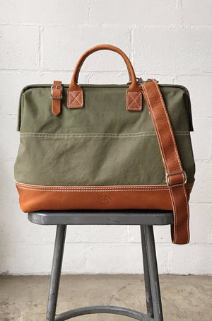 WWII era Salvaged Canvas Carryall