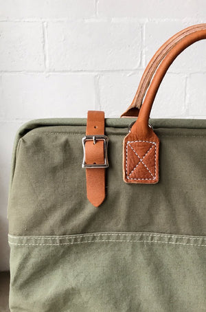 WWII era Salvaged Canvas Carryall