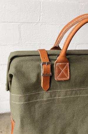 WWII era Salvaged Canvas Carryall
