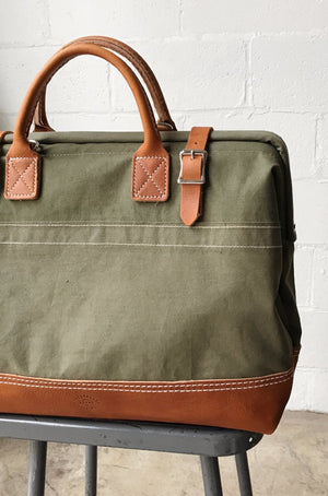 WWII era Salvaged Canvas Carryall