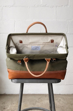 WWII era Salvaged Canvas Carryall