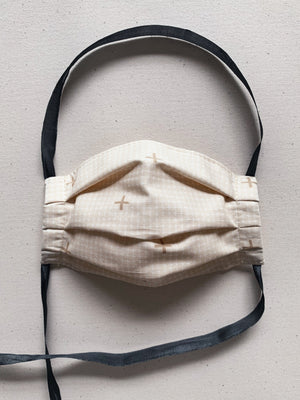 Fabric Face Mask - Beige Check
