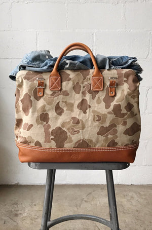 WWII era Salvaged Camo Carryall