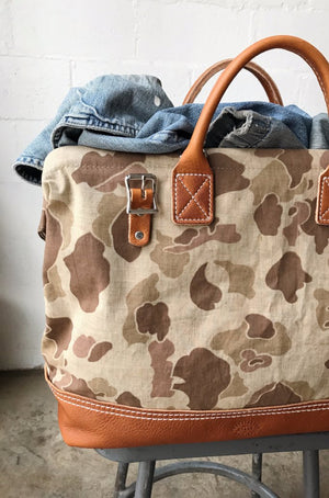 WWII era Salvaged Camo Carryall