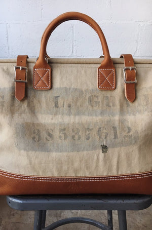 WWII era Salvaged Canvas Carryall