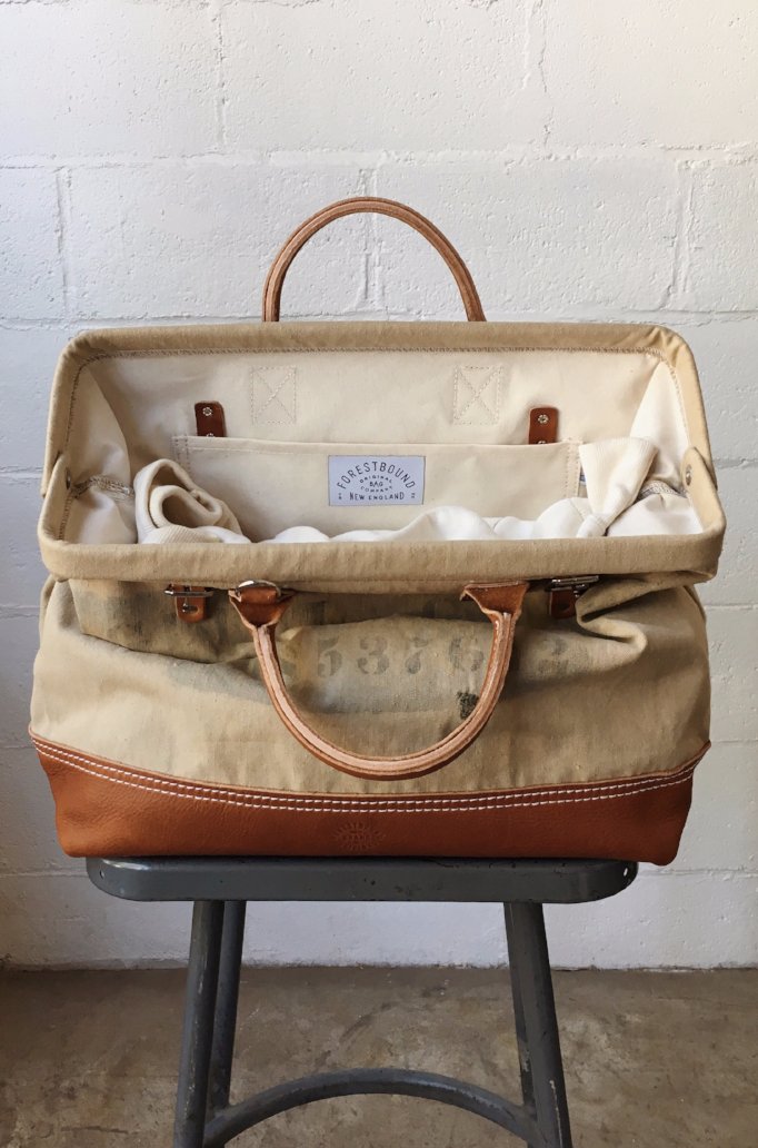 WWII era Salvaged Canvas Carryall
